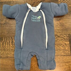 Baby Merlin’s Sleepsuit Gray/Blue Very cozy, soft sleep sack sz large 18-21 lbs